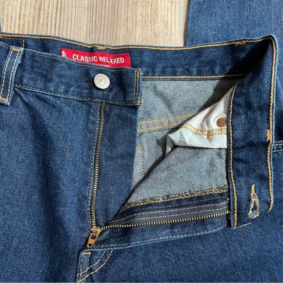 Levi's 550 Classic Relaxed Dark Wash Rigid Jeans - size 14 - Picture 5 of 11